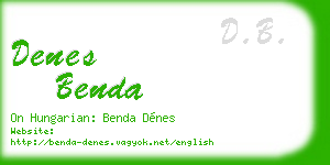 denes benda business card